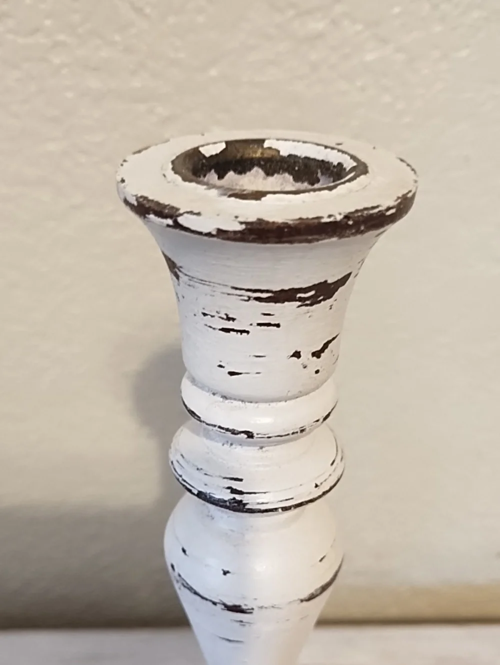 White Distressed Wood Candle Holders Set - Home Accents
